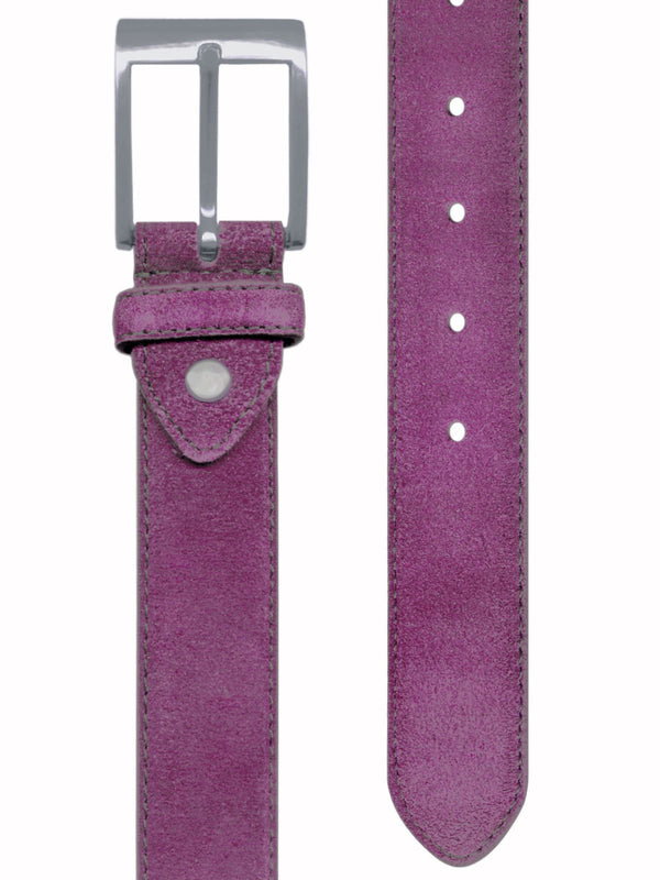 cinturon piel serraje rosa