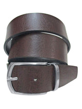 cinturon hombre reversible piel efecto agrietado marron y negro