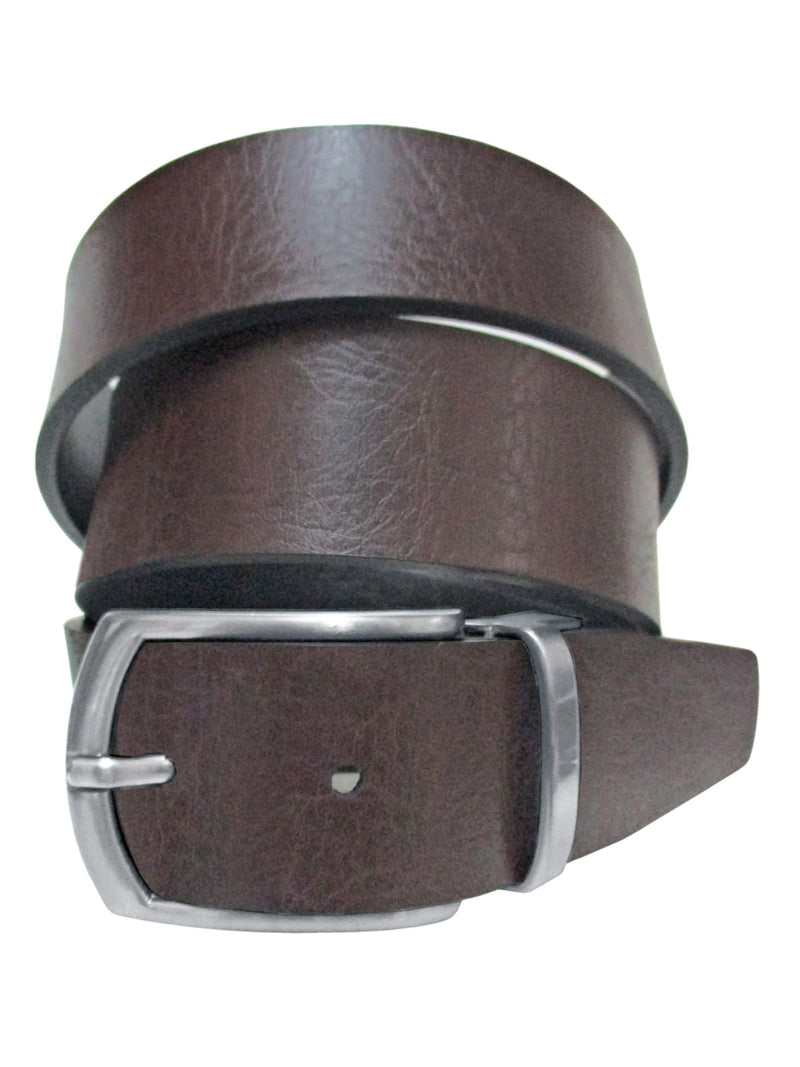cinturon hombre reversible piel efecto agrietado marron y negro