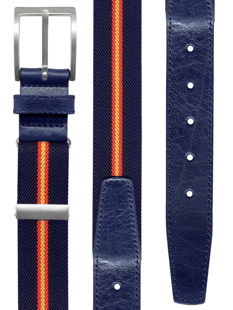 cinturon textil elastico azul marino raya bandera España