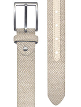 cinturon textil espiga beige