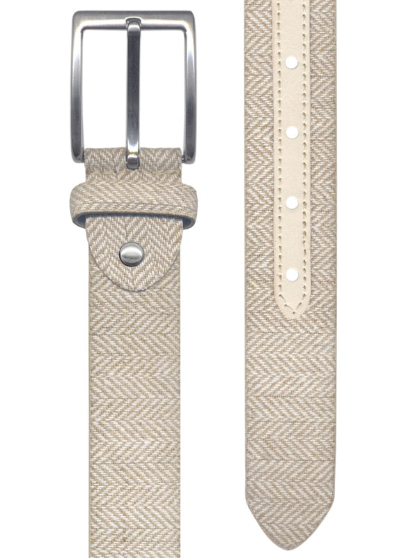 cinturon textil espiga beige