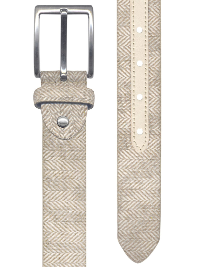 cinturon textil espiga beige