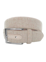 cinturon textil espiga beige
