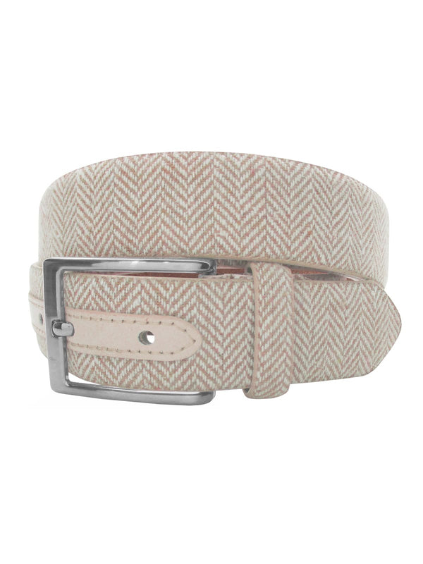 cinturon textil espiga beige