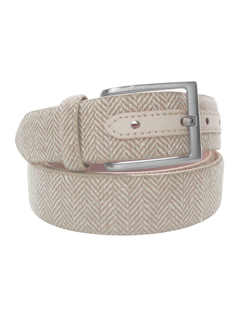cinturon textil espiga beige