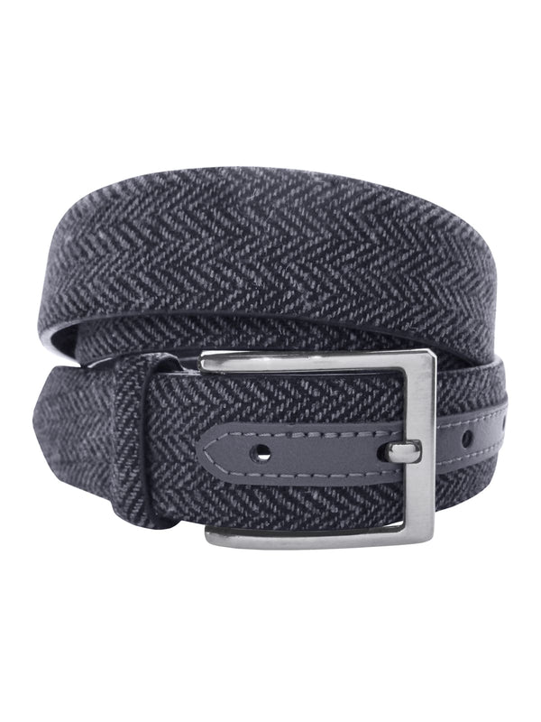 cinturon textil espiga gris