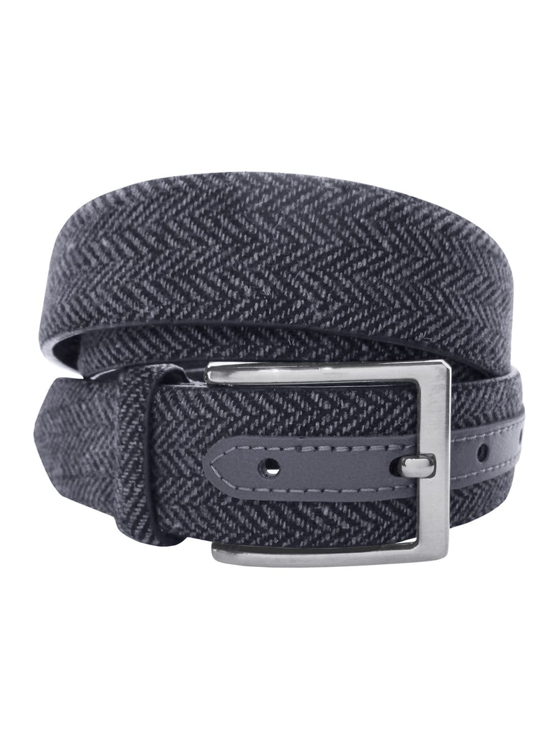 cinturon textil espiga gris