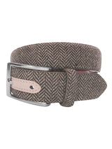 cinturon textil espiga marron