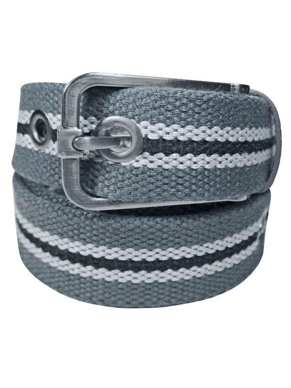 cinturon textil loneta gris