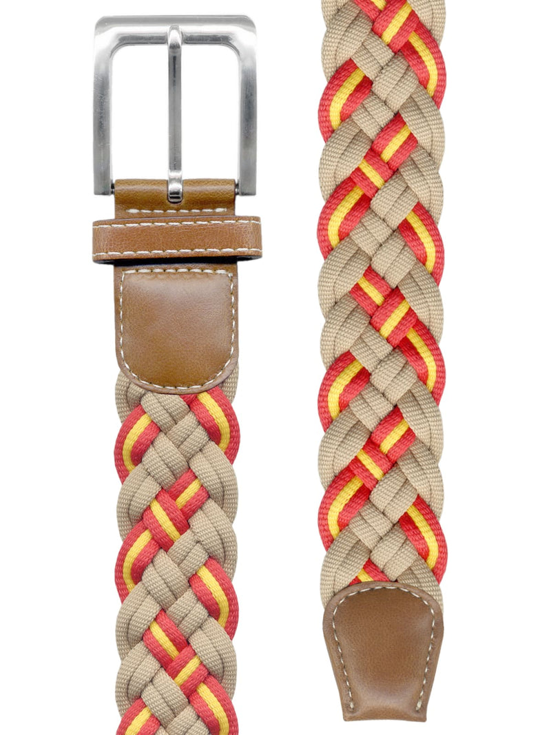 cinturon textil trenzado beige-España