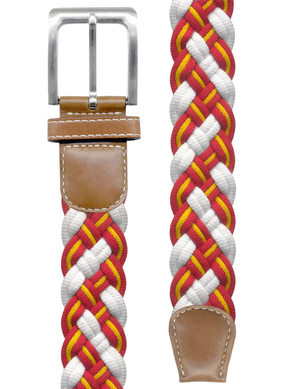 cinturon textil trenzado blanco-España