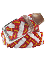 cinturon textil trenzado blanco-España