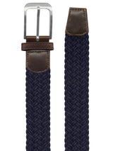 cinturon textil trenzado fuerte azul marino