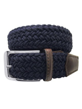 cinturon textil trenzado fuerte azul marino
