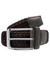 CINTURON UNISEX TEXTIL TRENZADO FUERTE MARRON