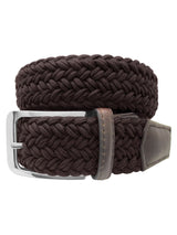 CINTURON UNISEX TEXTIL TRENZADO FUERTE MARRON