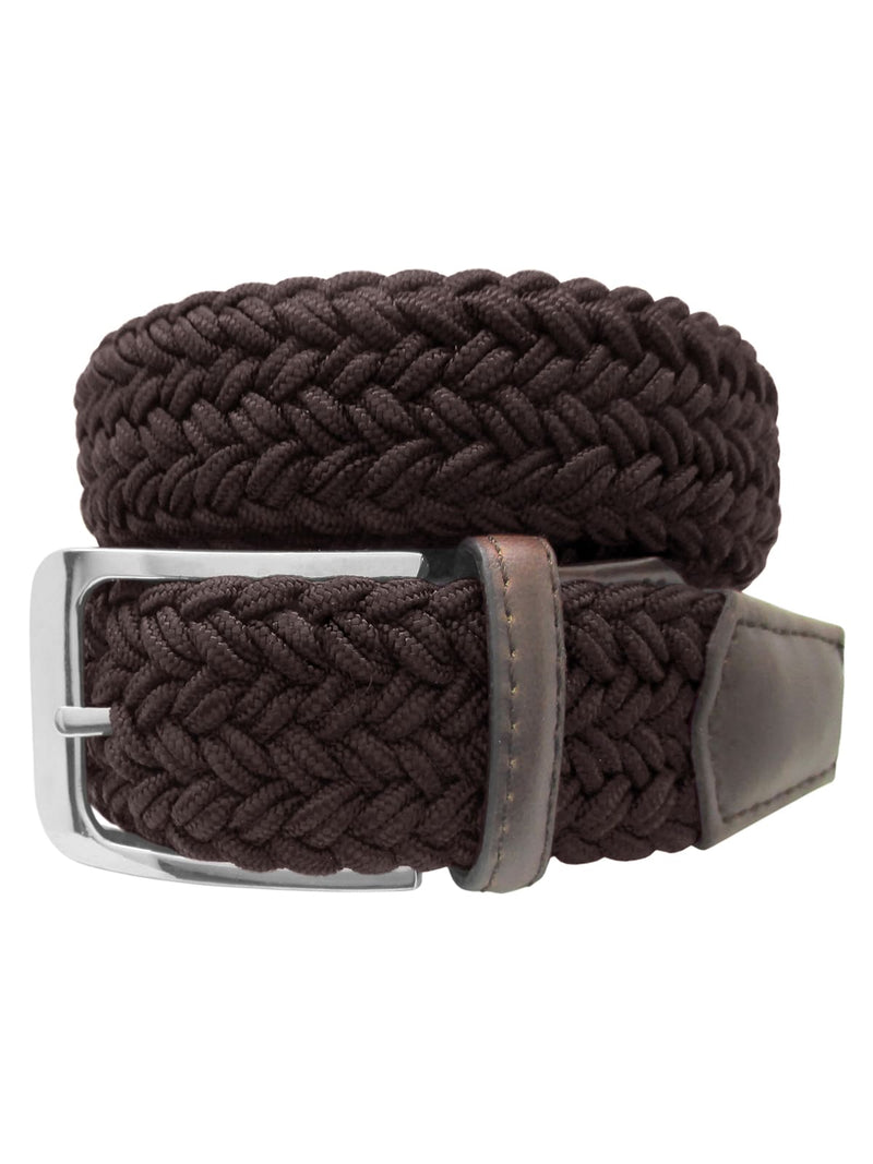 CINTURON UNISEX TEXTIL TRENZADO FUERTE MARRON