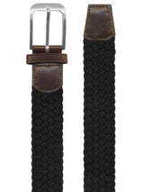 cinturon textil trenzado fuerte negro