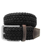cinturon textil trenzado fuerte negro