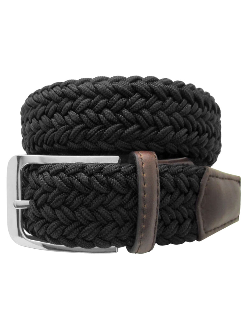 cinturon textil trenzado fuerte negro