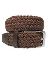 cinturon textil trenzado fuerte pardo
