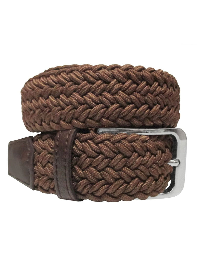 cinturon textil trenzado fuerte pardo
