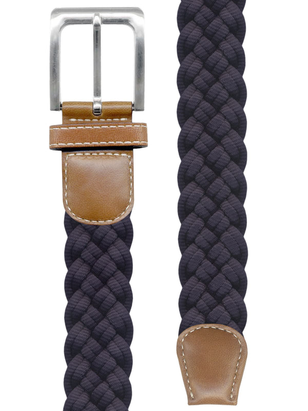 cinturon textil trenzado azul marino