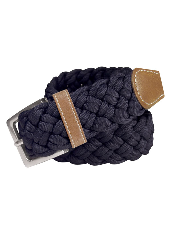 cinturon textil trenzado azul marino
