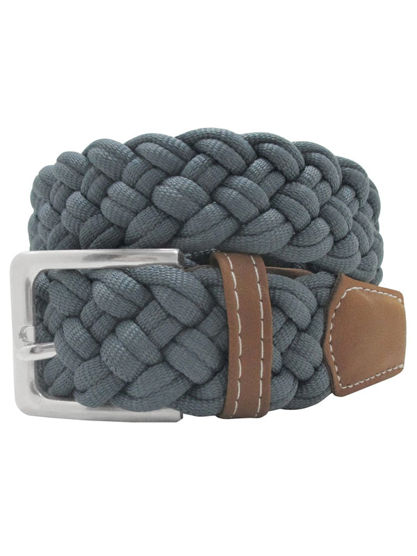 cinturon textil trenzado gris