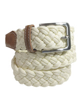 cinturon unisex textil trenzado color marfil