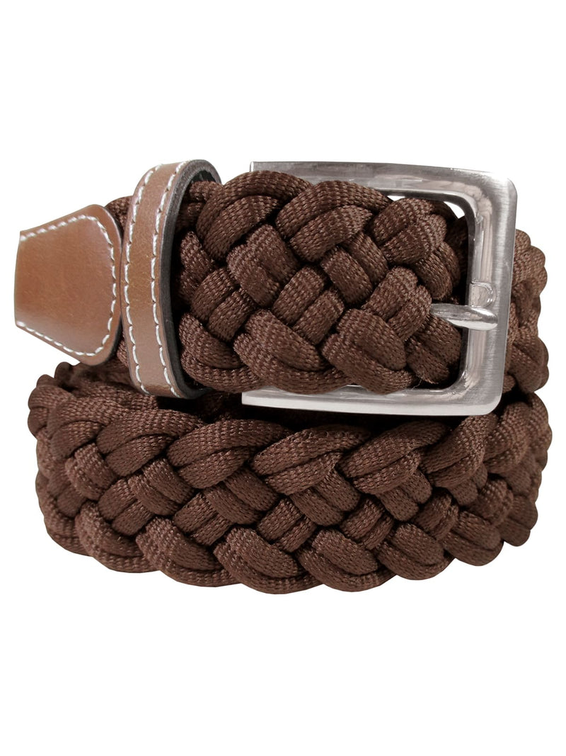 cinturon textil trenzado marron