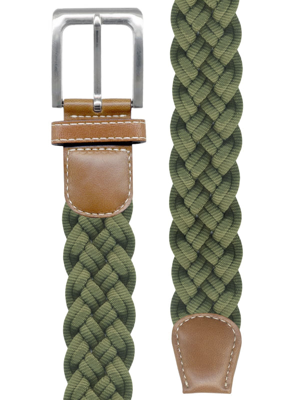 cinturon textil trenzado verde