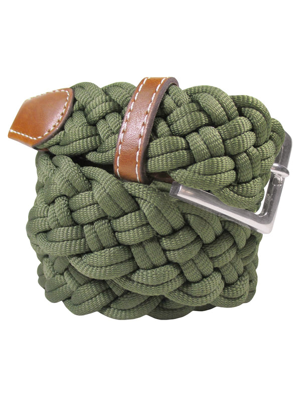 cinturon textil trenzado verde