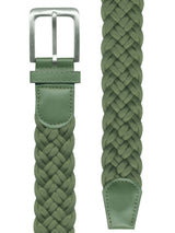 cinturon textil trenzado verde