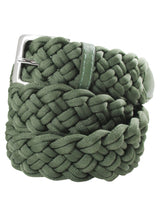 cinturon textil trenzado verde