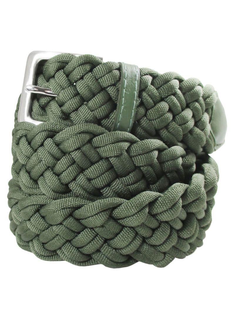 cinturon textil trenzado verde