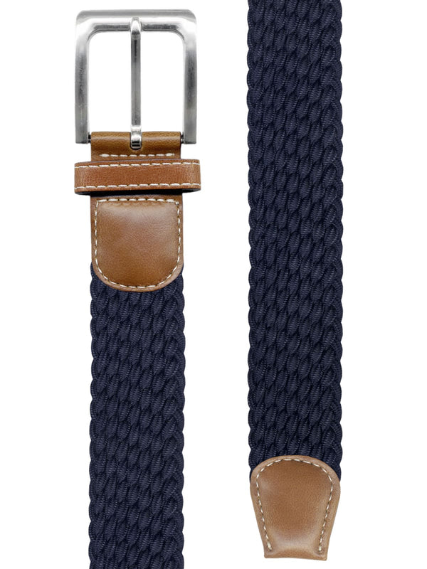 cinturon trenzado elastico azul marino