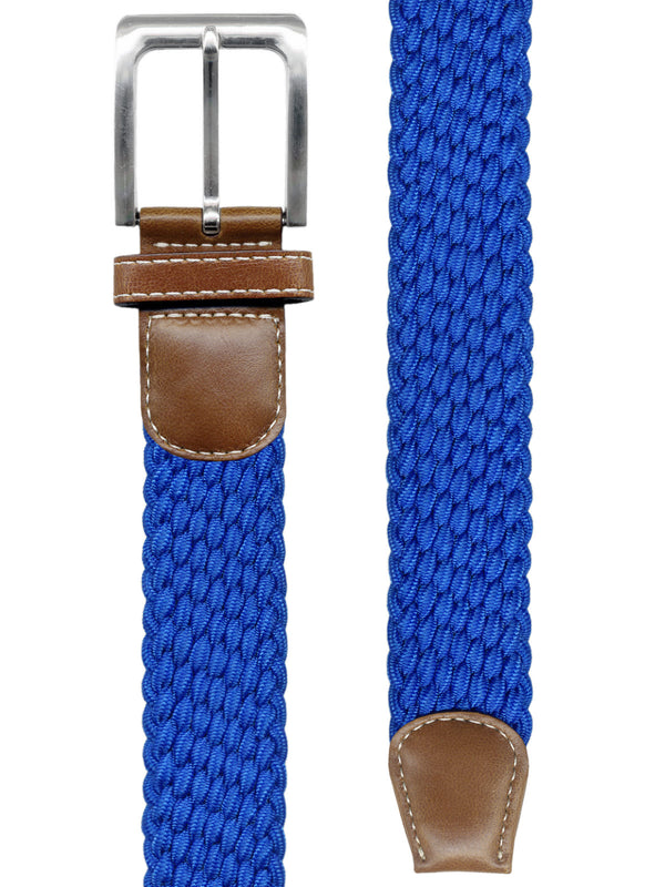 cinturon trenzado elastico azul royal