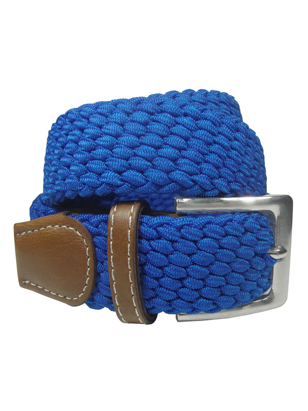 cinturon trenzado elastico azul royal