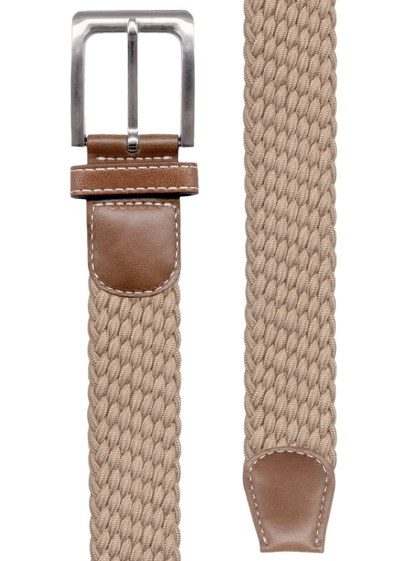 cinturon trenzado elastico color camel