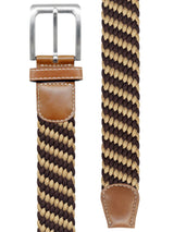 cinturon trenzado elastico camel marron chocolate