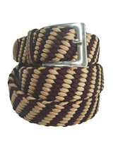 cinturon trenzado elastico camel marron chocolate