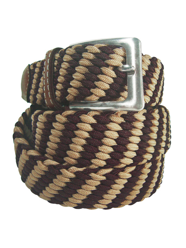 cinturon trenzado elastico camel marron chocolate
