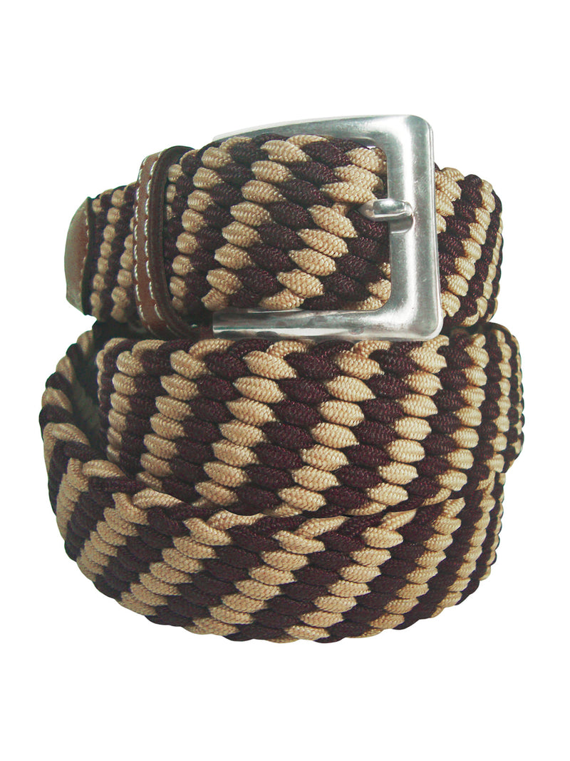 cinturon trenzado elastico camel marron chocolate