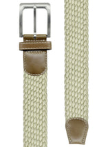 cinturon trenzado elastico color crudo