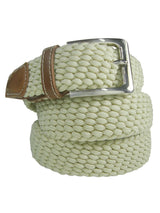 cinturon trenzado elastico color crudo