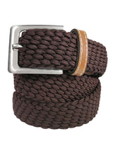 cinturon trenzado elastico marron