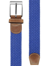 cinturon trenzado elastico espiga azul electrico