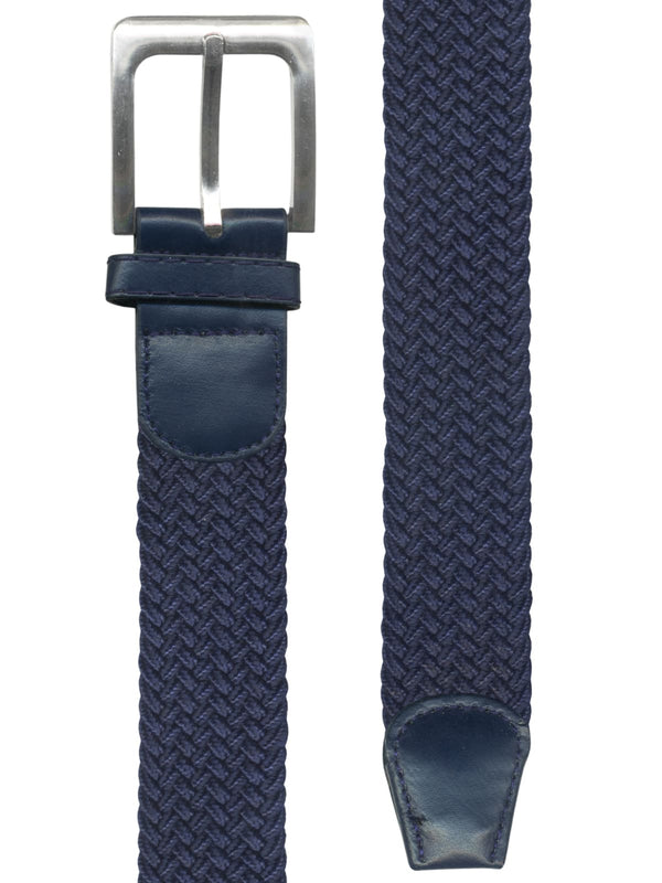 cinturon trenzado elastico espiga azul oscuro